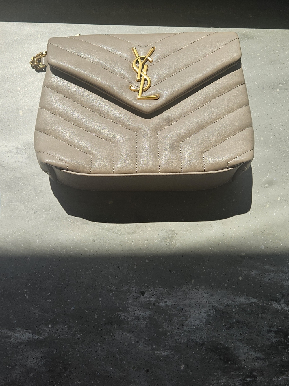 Saint Laurent Loulou In Quilted Taupe